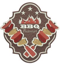 BBQ restaurant embroidery design