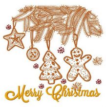 Merry Christmas postcard 6 embroidery design