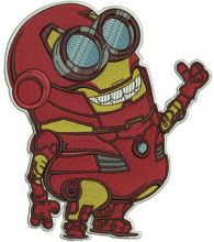 Minion in Iron Man costume embroidery design