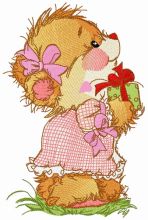 Small gift for adorable bear embroidery design