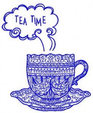 Tea time 5 embroidery design