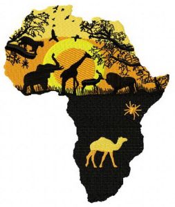 Wild Africa embroidery design