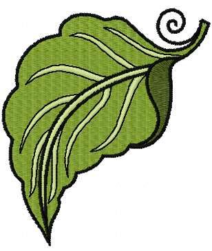 Green leaf free embroidery design