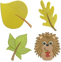Autumn forest set embroidery design