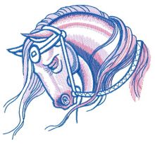Tired horse embroidery design