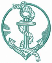 Anchor and rope embroidery design