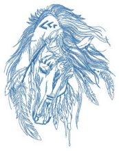 Indian's horse sleeping embroidery design