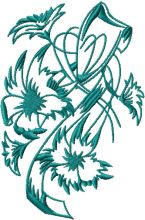 Swirl Flower  embroidery design