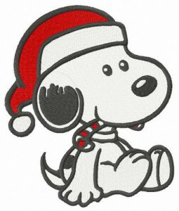 Snoopy's first Christmas embroidery design