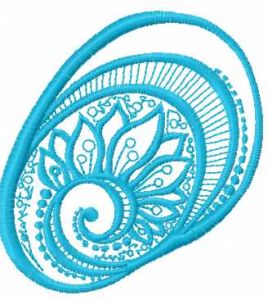 Blue round decoration 3 embroidery design