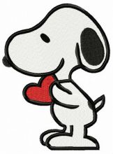 Snoopy with Valentina card embroidery design