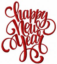 Happy New Year embroidery design
