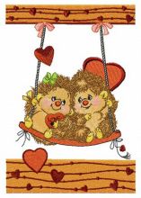 Hedgehog's date embroidery design