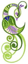Fantastic swamp bird embroidery design