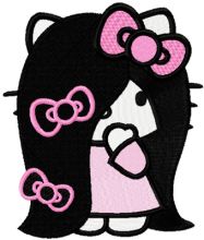 Hello Kitty Very Long Hair embroidery design
