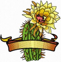 Saguaro with Banner embroidery design