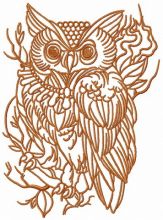 Wizard's owl with necklace embroidery design