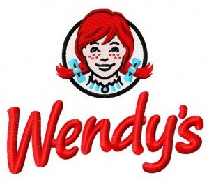 Wendy's logo embroidery design