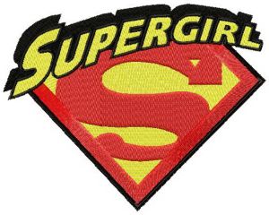 Supergirl classic logo embroidery design