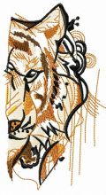 Striped predator's muzzle embroidery design