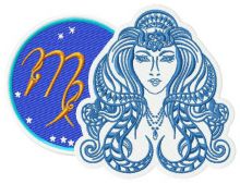 Zodiac sign Virgo 3 embroidery design