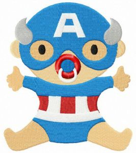 Baby Captain America embroidery design
