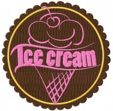 Ice cream badge embroidery design