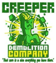 Creeper demolition company embroidery design