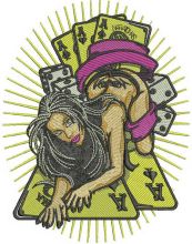 Casino witch embroidery design