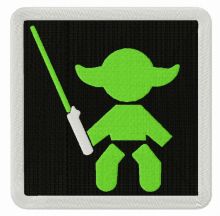 Baby Yoda sign embroidery design