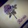 Bath towel violet rose embroidery design