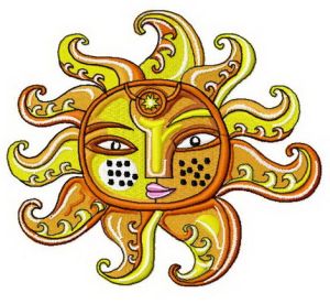Sun 4 embroidery design