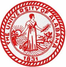 The University of Alabama classic logo embroidery design