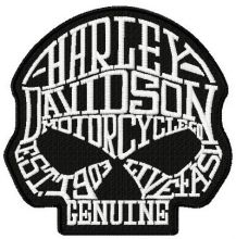 Harley Davidson scull embroidery design