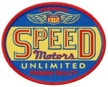 Speed motors logo embroidery design