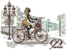 Paris travel embroidery design