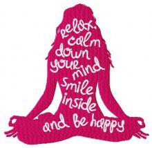 Relax, calm down your mind and be happy 2 embroidery design