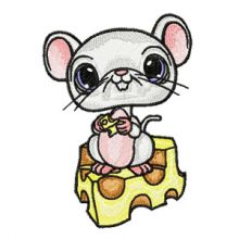 Mouse and Cheese embroidery design