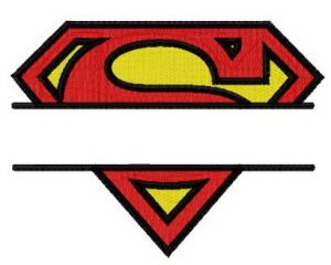 Superman monogram embroidery design