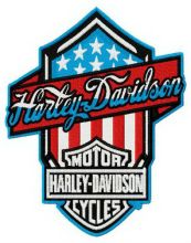 Harley-Davidson retro style logo embroidery design