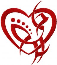 Tribal Heart embroidery design