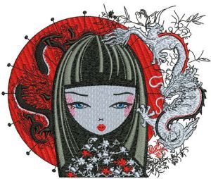 Japanese girl 2 embroidery design