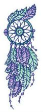 Blue and purple dreamcatcher embroidery design