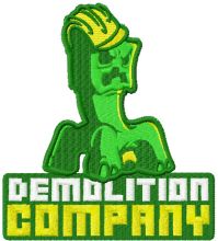 Demolition company badge embroidery design