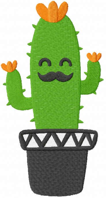 Succulent cactus free embroidery design