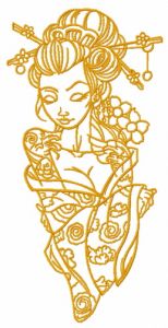 Shy geisha 5 embroidery design