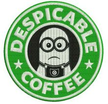 Despicable coffee embroidery design