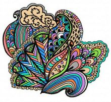 Multicolor decoration embroidery design