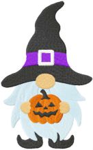 Halloween dwarf with pumpkin embroidery design
