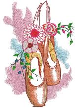 Spring composition with pointes embroidery design